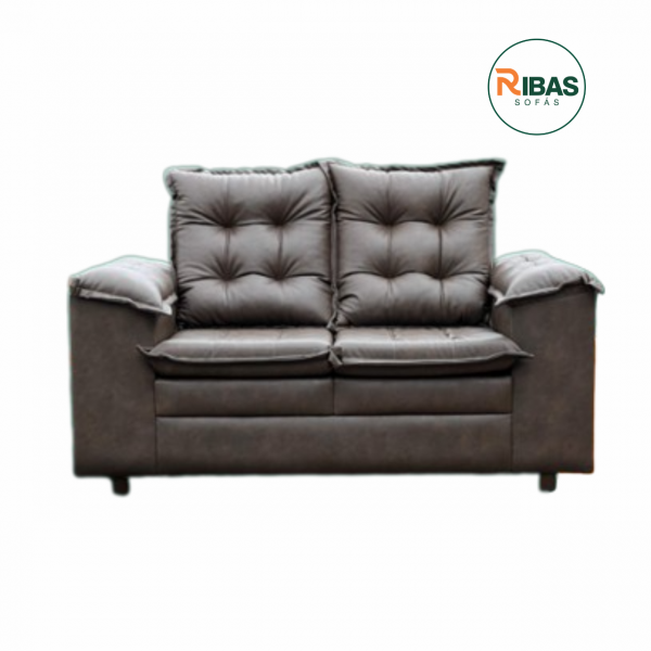 Sofás Conjunto 3X2 Lugares em Couro Marrom